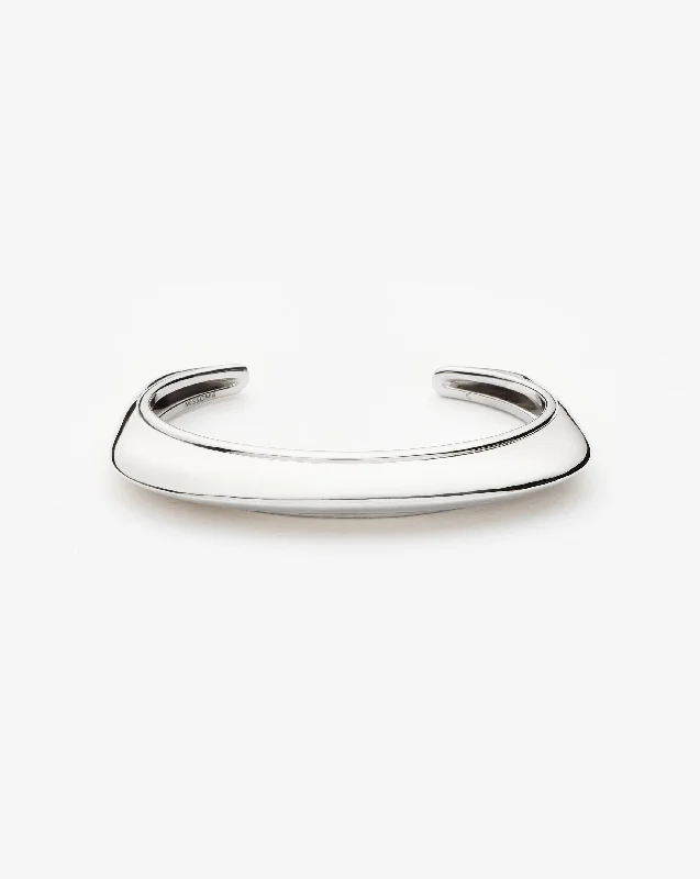 Hera Dome Statement Cuff Bracelet | Silver Plated