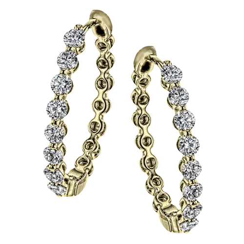 Hoop Earring in 18k Gold with Diamonds