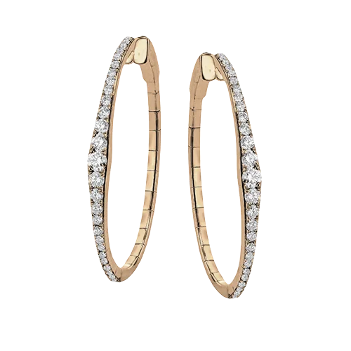 Hoop Earring in 18k Gold with Diamonds