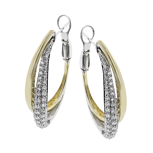 Hoop Earring in 18k Gold with Diamonds