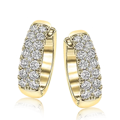 Hoop Earring in 18k Gold with Diamonds