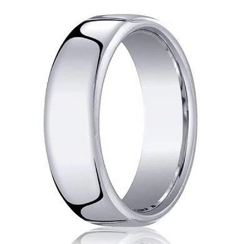 Dainty Ring 18K White Gold Designer Wedding Band for Men with Heavy Fit | 6.5mm