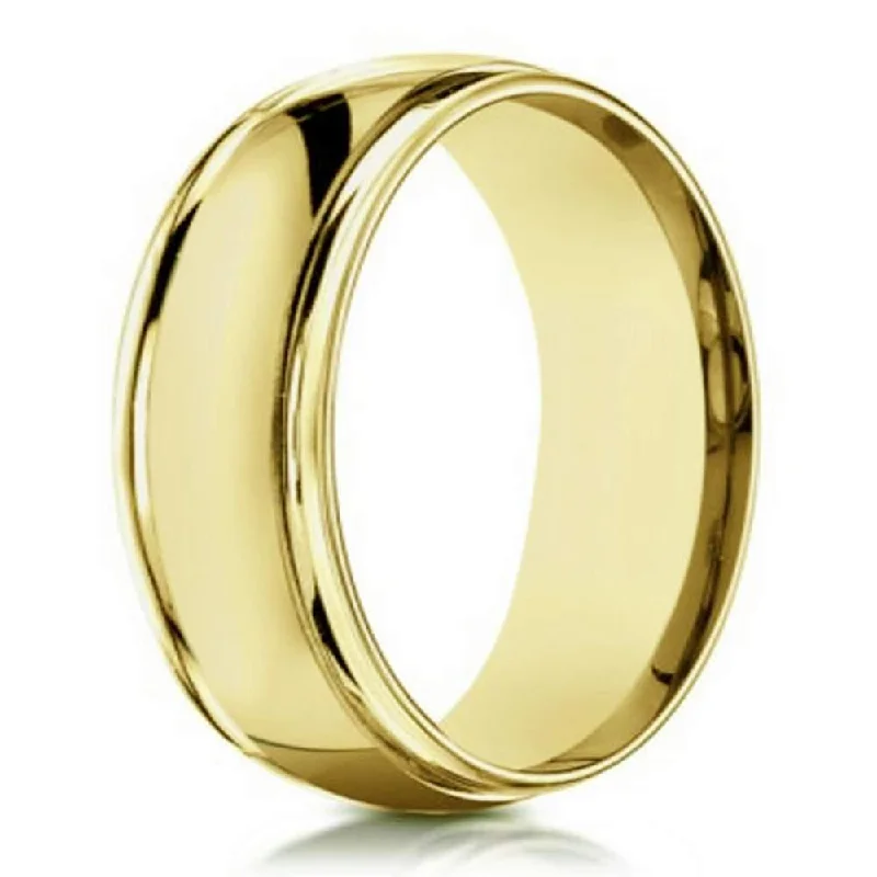 Cocktail Ring 14K Yellow Gold Traditional Wedding Band for Men | 6mm width