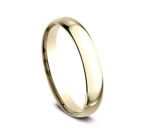 Diamond Ring 14k Yellow Gold 3mm Slightly Domed Super Light Comfort Fit Ring