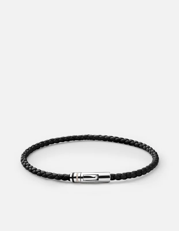 Juno Leather Bracelet, Sterling Silver