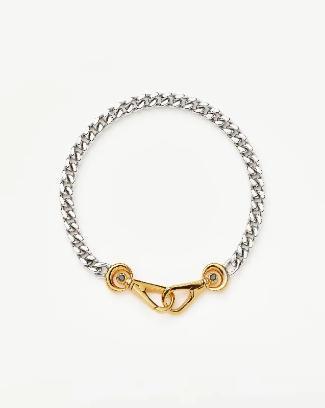 Kinetic Chunky Chain Bracelet | Mixed Metal Cubic Zirconia