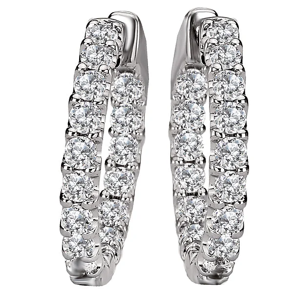 Ladies Fashion Diamond Hoop Earrings