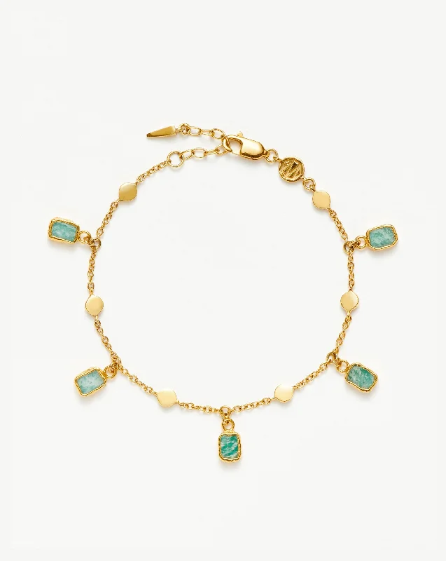 Lena Charm Bracelet | 18ct Gold Plated/Amazonite