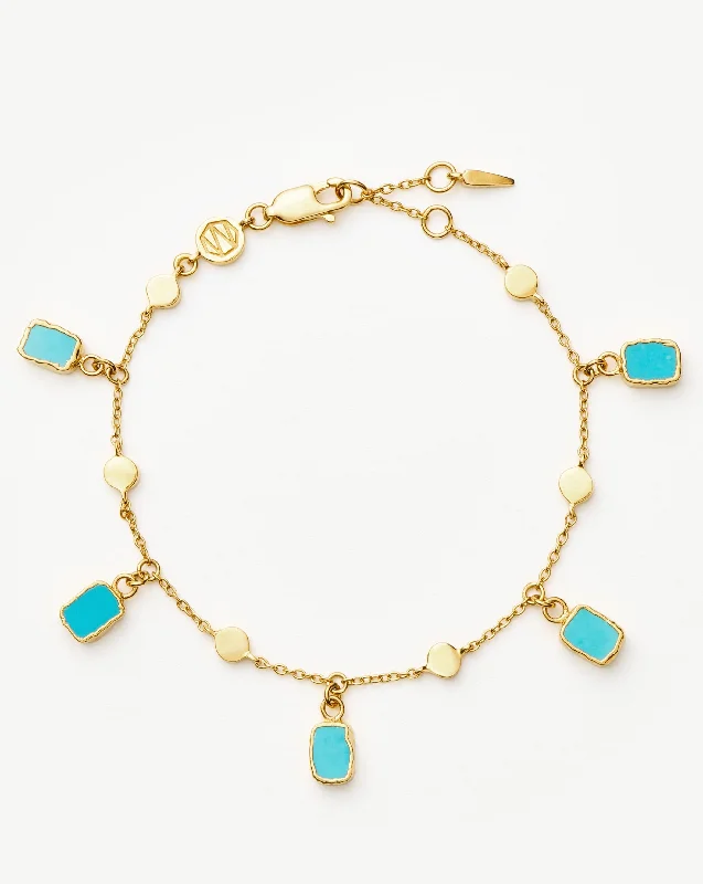 Lena Charm Bracelet | 18ct Gold Plated/Turquoise