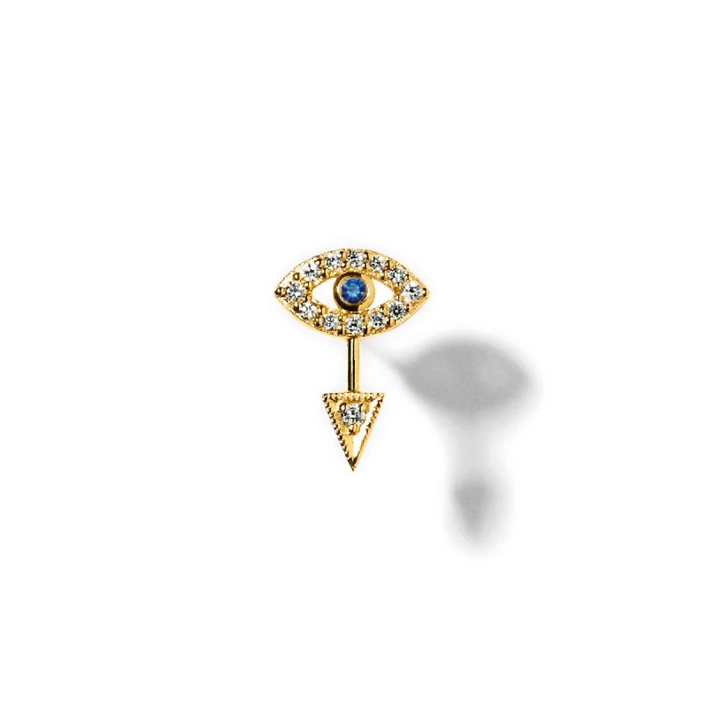 Miss Eye Gold Diamond Sapphire Earstud