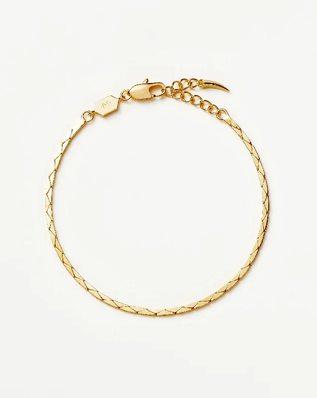 Lucy Williams Cobra Snake Chain Bracelet | 18ct Gold Plated