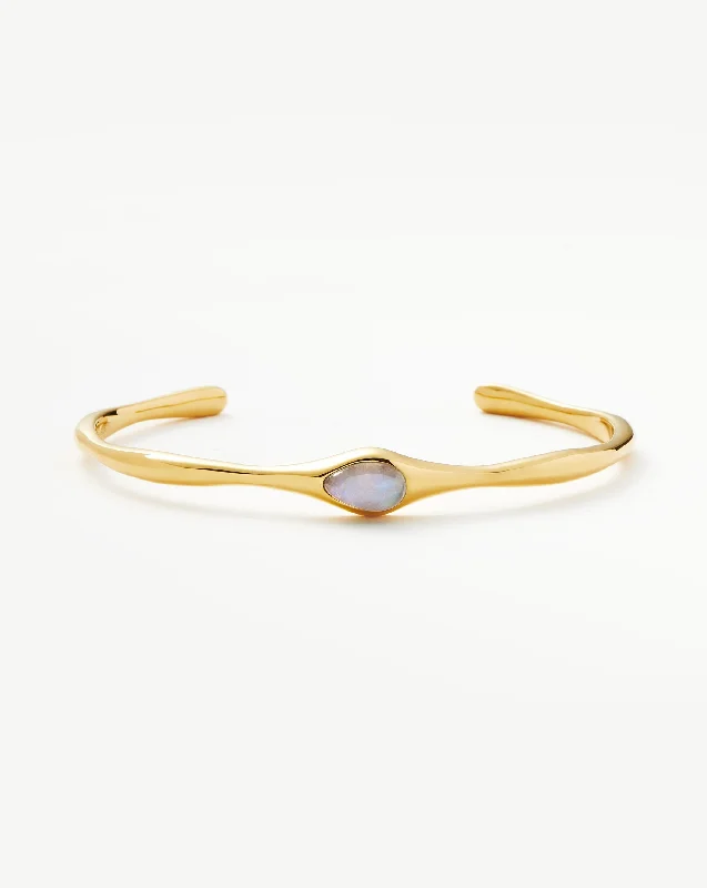 Magma Gemstone Cuff Bracelet | 18ct Recycled Gold Vermeil on Recycled Sterling Silver