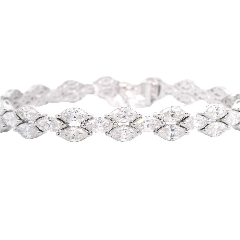 Marquise Diamond Three-Row Bracelet in 18kt White Gold