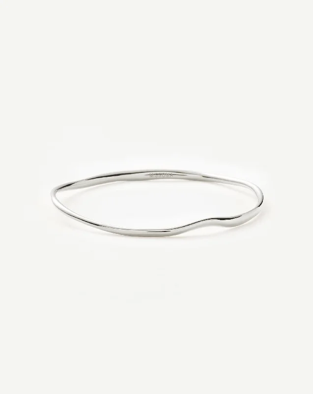 Molten Ripple Bangle | Sterling Silver