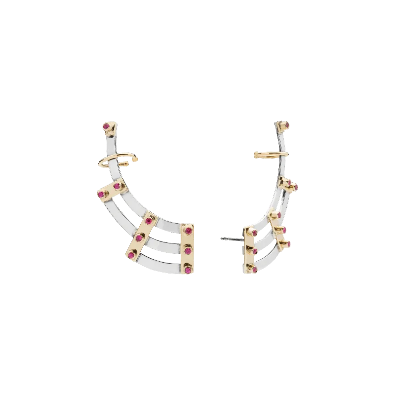 Ruby District Earrings Silver, Gold