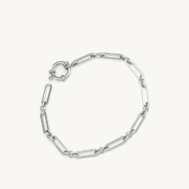 Rectangle Link Silver Bracelet