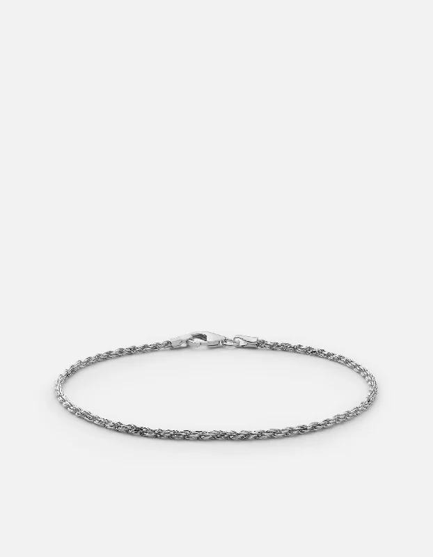 1.8mm Rope Chain Bracelet, Sterling Silver