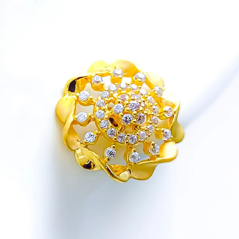 Sparkling Elegant 22k Gold CZ Tops