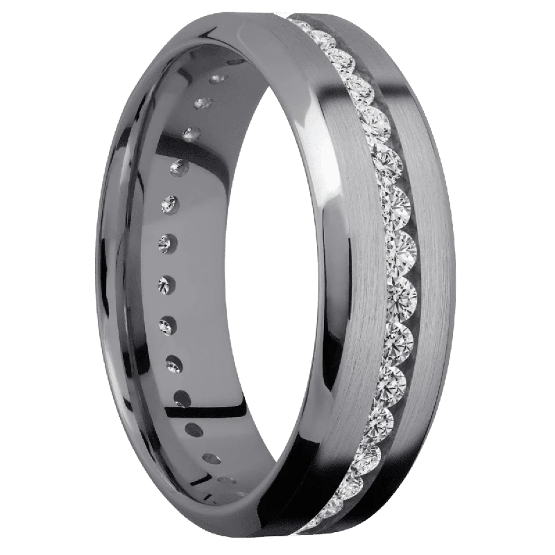 Classic Diamond Ring Tantalum with Satin , Polish Finish