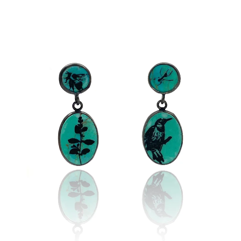 Turquoise Forest Earrings