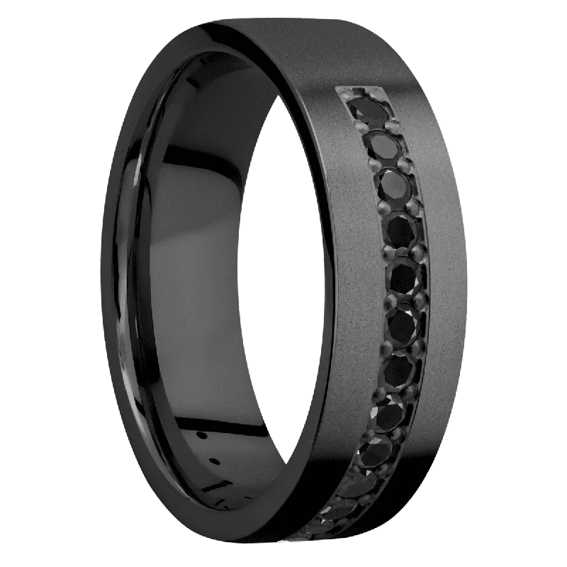 Stackable Rings Zirconium with Bead Finish