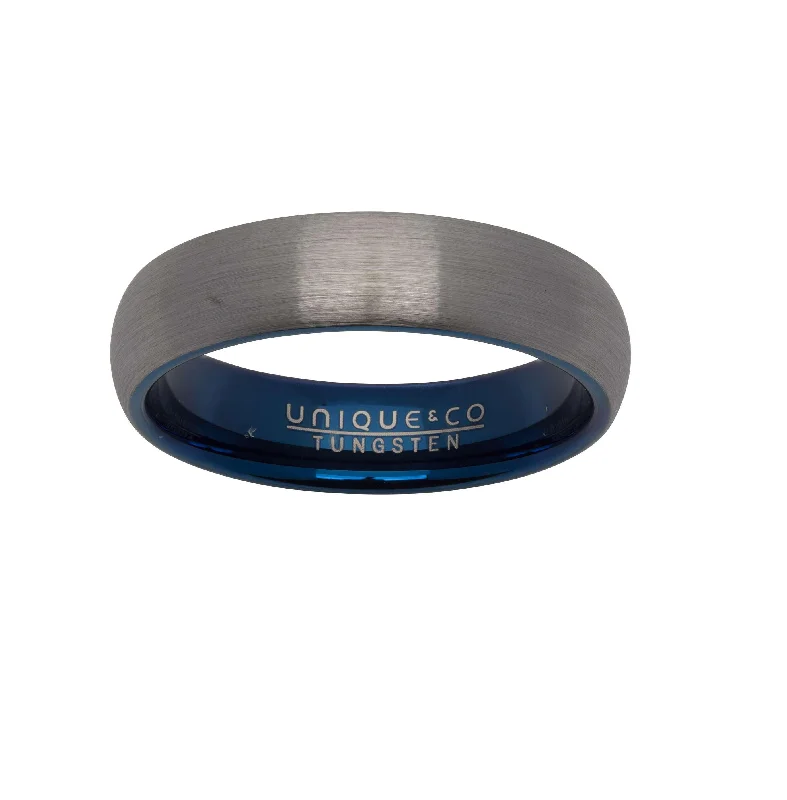 Unique & Co 6mm Tungsten Ring with Blue IP